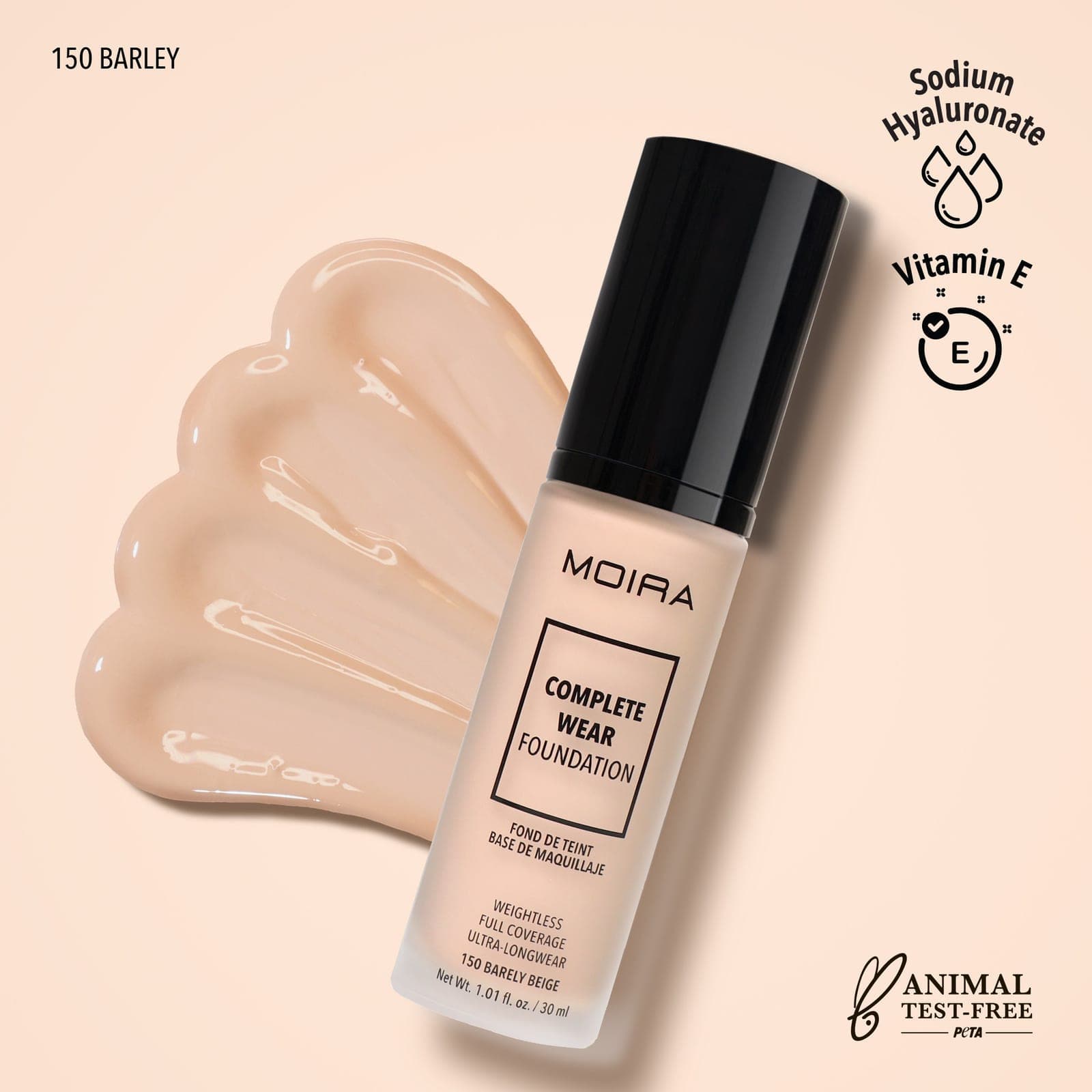 MOIRA Complete Wear Foundation (150, Barely Beige)