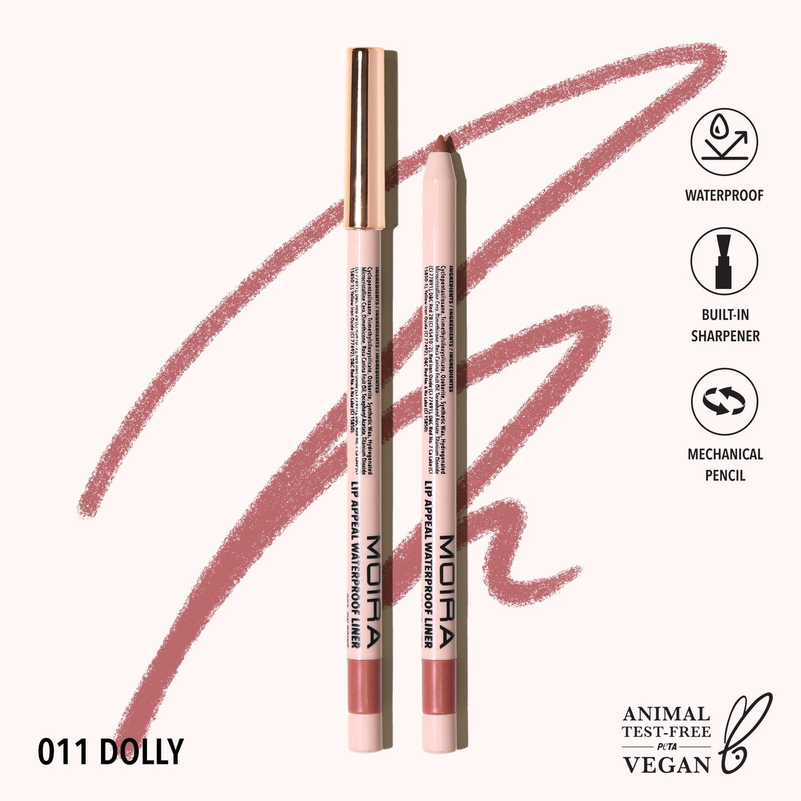 MOIRA Lip Appeal Waterproof Liner (011, Dolly)