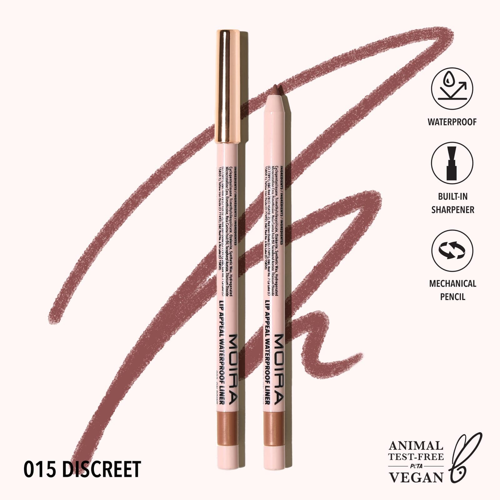 MOIRA Lip Appeal Waterproof Liner (015, Discreet)