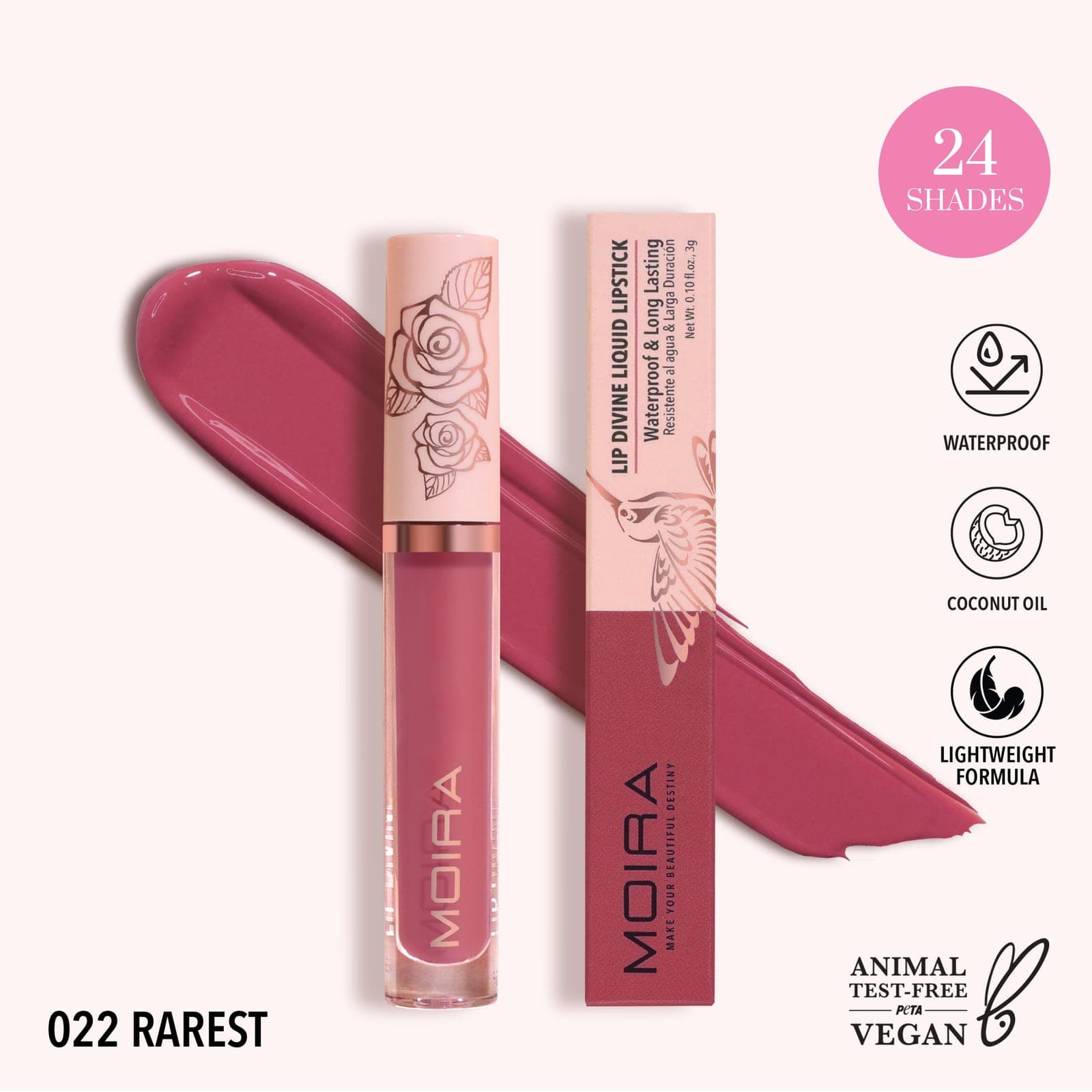 MOIRA Lip Divine Liquid Lipstick (022, Rarest)