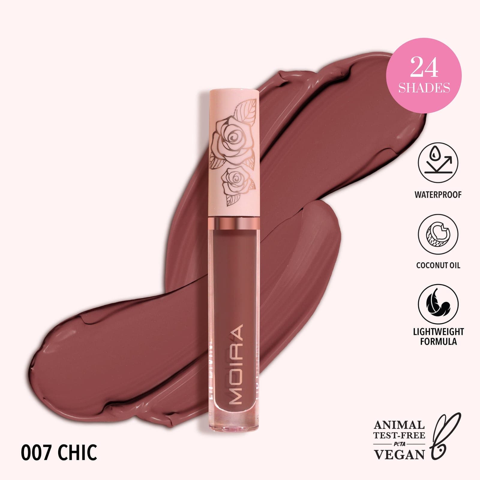 MOIRA Lip Divine Liquid Lipstick (007, Chic)